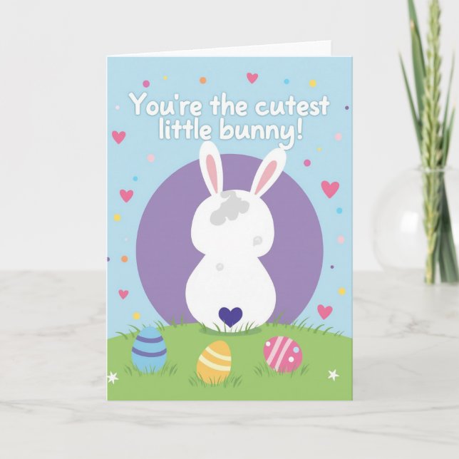 White Bunny Celebration Card (Front)