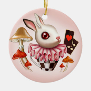 White Bunny Ceramic Ornament