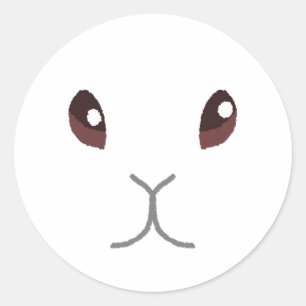 White Bunny Classic Round Sticker