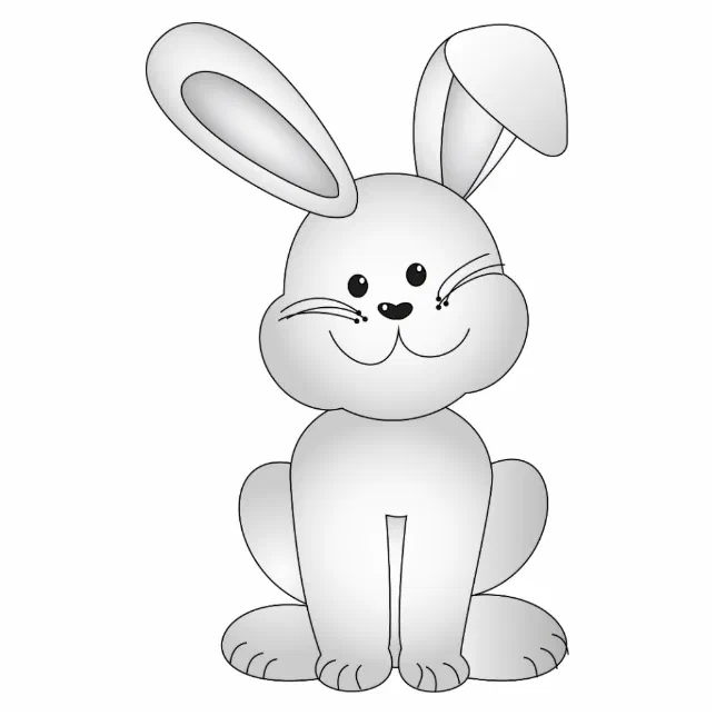 White bunny clipart cutout