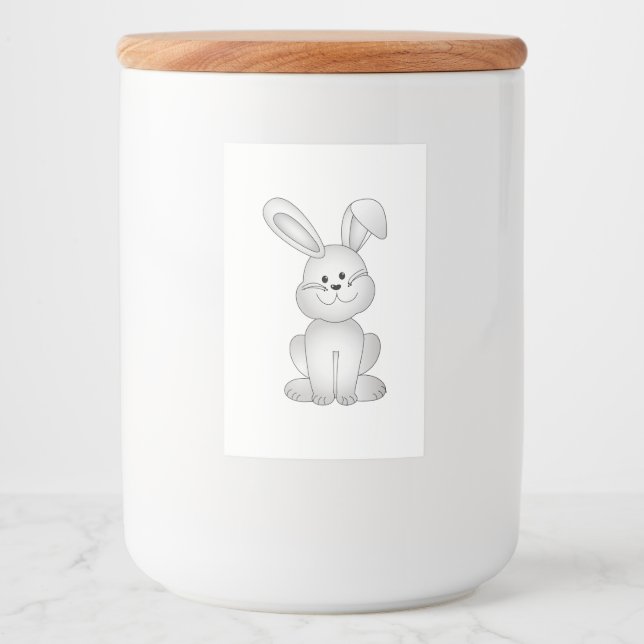 White bunny clipart food label (Front)