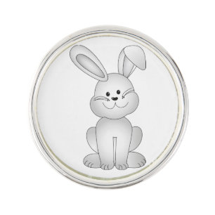 White bunny clipart pin