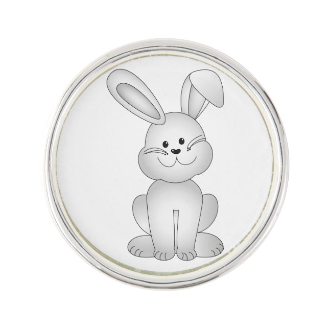 White bunny clipart pin (Front)