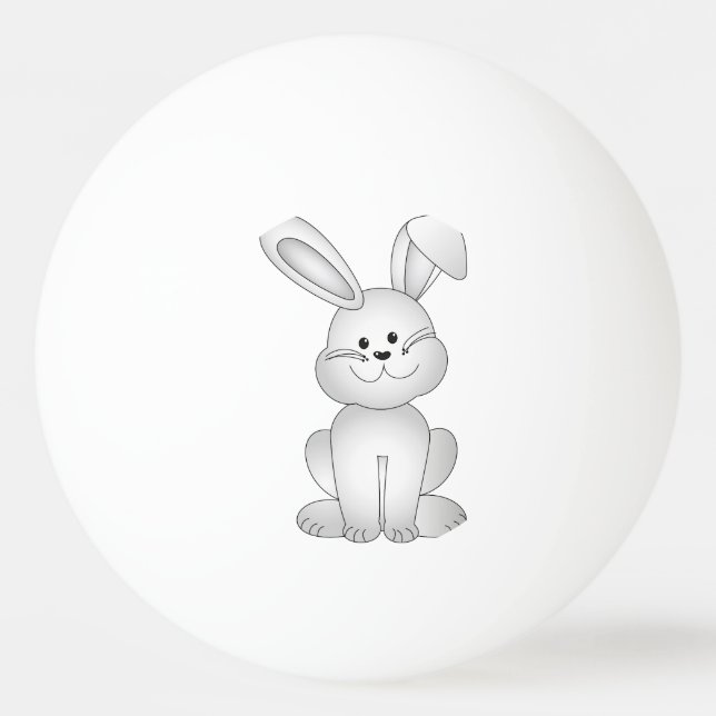 White bunny clipart Ping-Pong ball (Back)