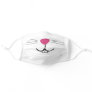 White bunny face big teeth pink nose fun animal adult cloth face mask