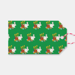 White Bunny Happy Easter Gift Tags