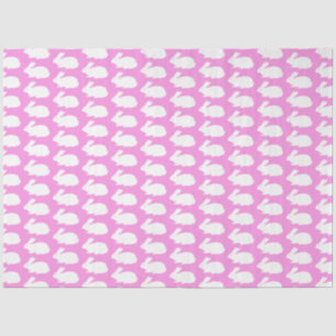 White Bunny Pattern On Pink Tissue Paper