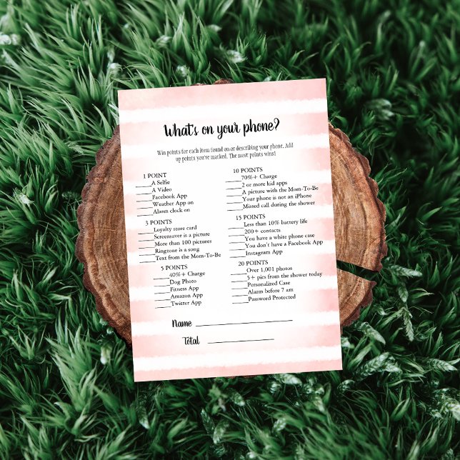 White Bunny Pink What's On Your Phone Game Invitation (Creator Uploaded)