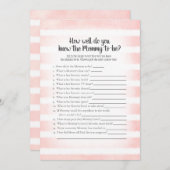 White Bunny Pink Who Knows Mom Best Shower Game Invitation (Front/Back)