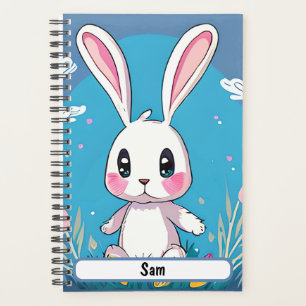 White Bunny Planner With Customizable Nametag