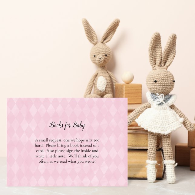 White Bunny Rabbit Books For Baby Shower Game Enclosure Card (Creator Uploaded)