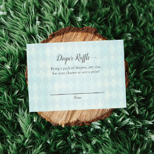 White Bunny Rabbit Diaper Raffle Baby Shower Game Enclosure Card
