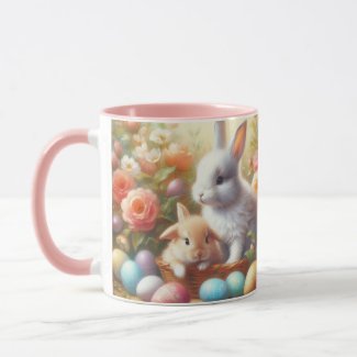White Bunny Rabbit Easter Holiday Ceramic