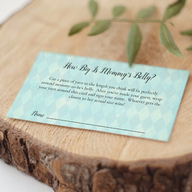 White Bunny Rabbit Mommy's Belly Size Shower Game Enclosure Card (Creator Uploaded)