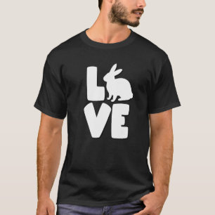 White Bunny Silhouette Replaces O In Love Awesome T-Shirt