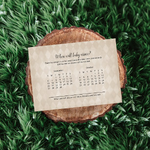 White Bunny Tan Baby Arrival Prediction Game Enclosure Card