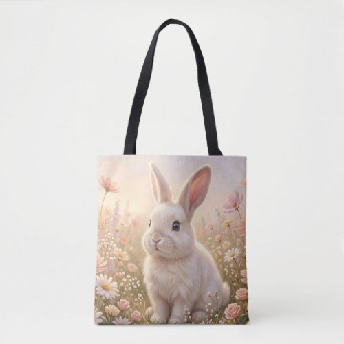 White Bunny Tote Bag