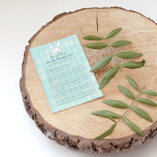 White Bunny Who Knows Mommy Best Shower Game Invitation (Creator Uploaded)