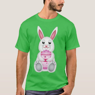 White bunny with pink Easter egg T-Shirt