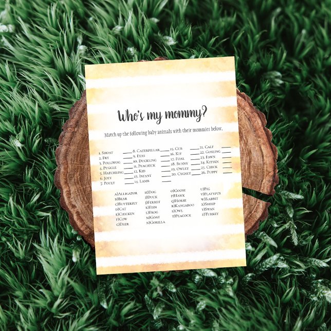 White Bunny Yellow Who's My Mommy Baby Shower Game Invitation (Creator Uploaded)