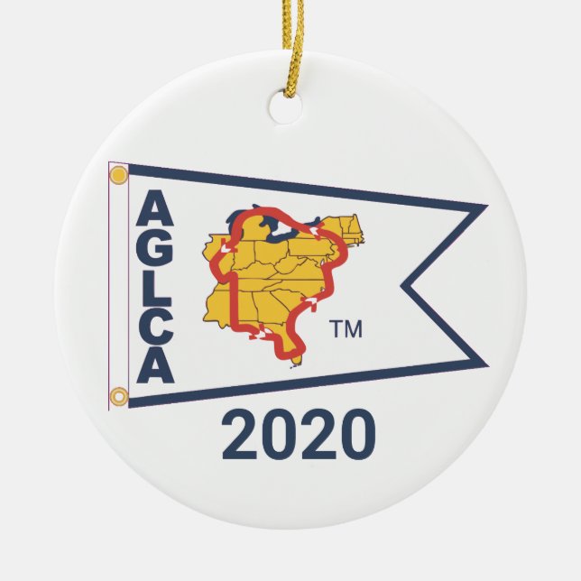 White Burgee (2020) Ceramic Ornament (Front)
