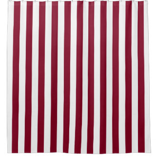 White Burgundy Vertical Stripe NL #0 Shower Curtain