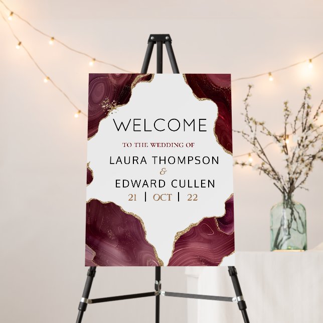 white burgundy  wedding entrance  foam board (In Situ (Stand))