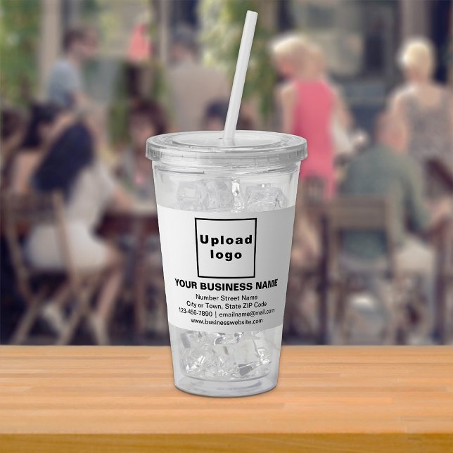 White Business Brand on Acrylic Tumbler (Acrylic tumbler with your business brand in white)