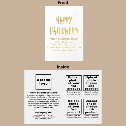 White Business Brand on Halloween Foil Card