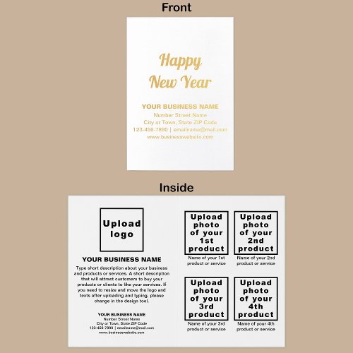 White Business Brand on New Year Foil Card