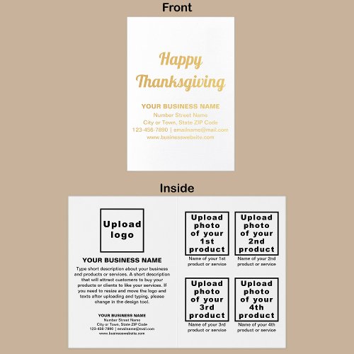 White Business Brand on Thanksgiving Foil Card