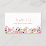 White Business Card, Floral Pink Orange classic Business Card