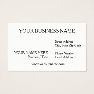 White Business Card (Matte Finish)