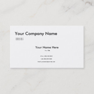 White Business Card Template