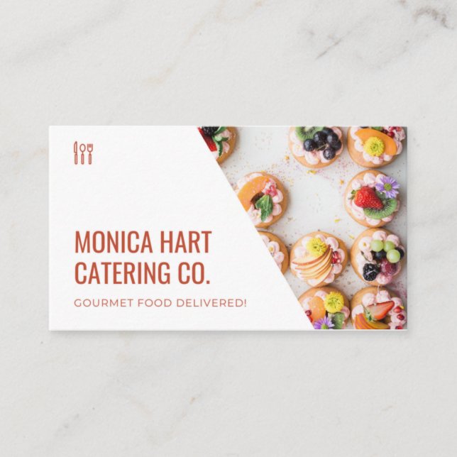 White business cards food delivery standart  (Front)