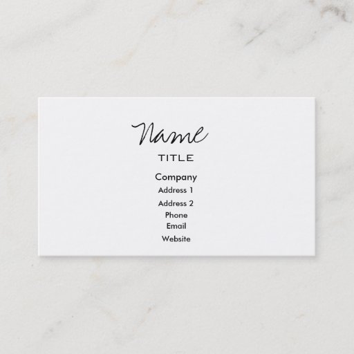 Customizable White Business Cards