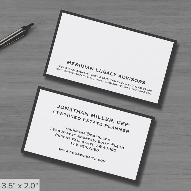 White Business Cards with Gray Border (Creator Uploaded)