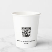 White business corporate logo qr code paper cups | Zazzle