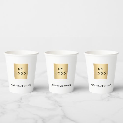 White business corporate logo qr code paper cups