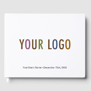 White Business Guest Book Custom Company Logo