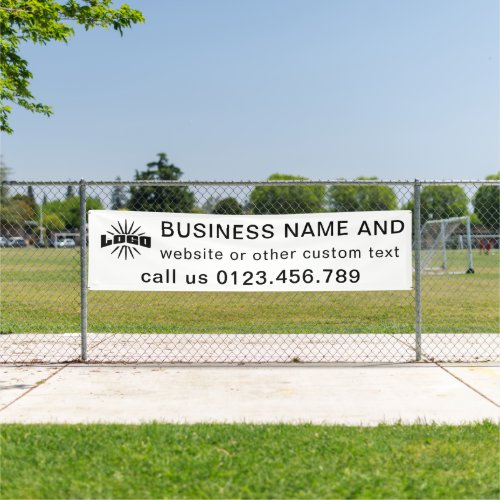 White Business logo Company outdoor 10 long Vinyl Banner
