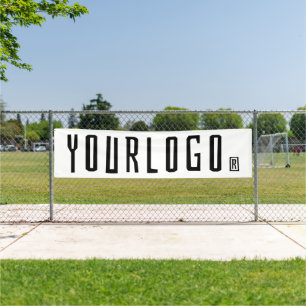 White Business logo Minimal brand Outdoor 10' Long Banner