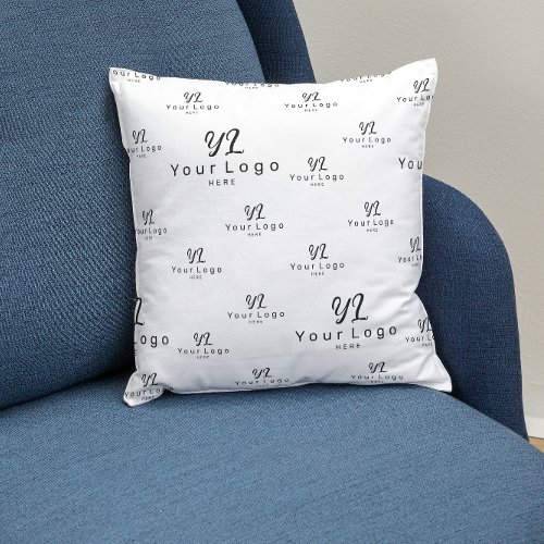 White Business Logo pattern Brand Event Show room  Throw Pillow