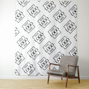 White Business Logo Pattern Trade Show Backdrop