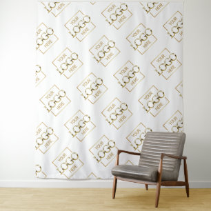 White Business Logo Pattern Trade Show Backdrop