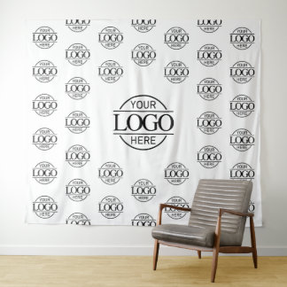 White Business Logo Step & Repeat Backdrop Banner