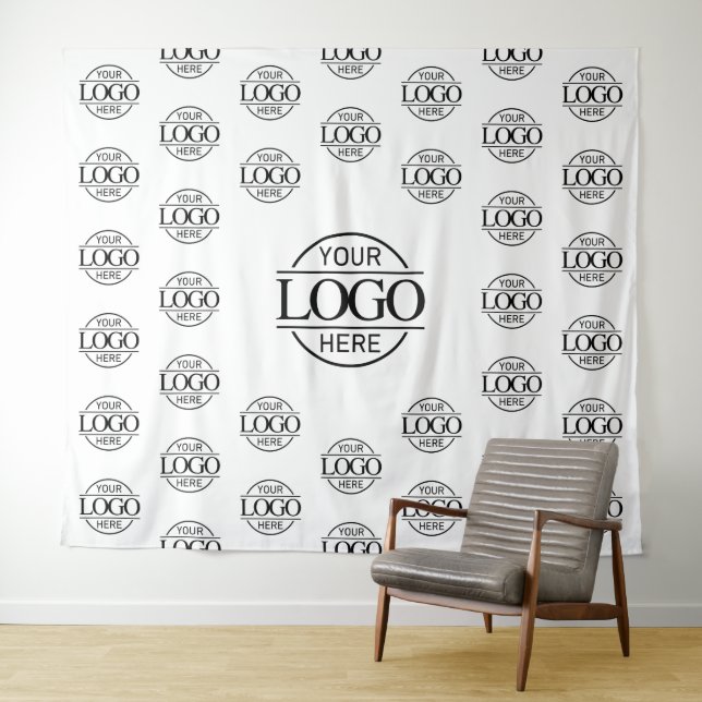 White Business Logo Step & Repeat Backdrop Banner (In Situ (Horizontal))