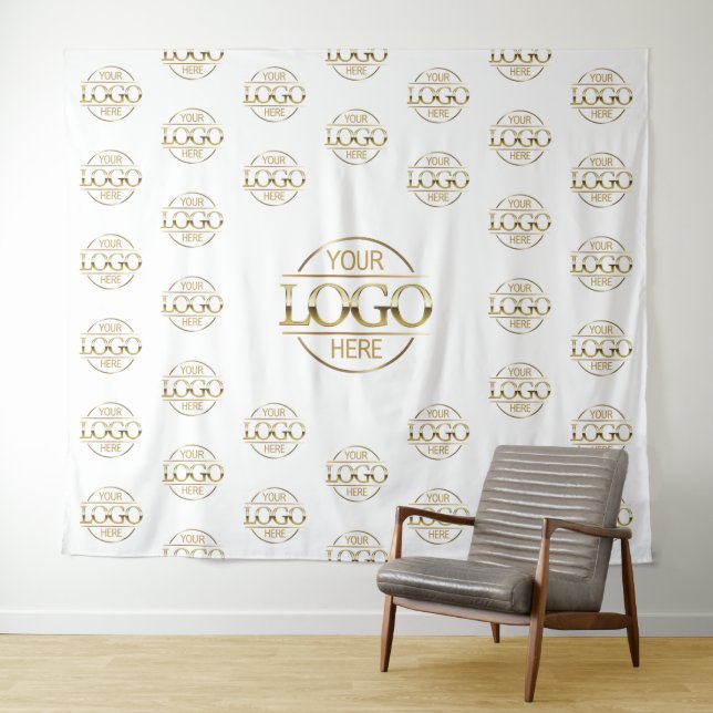White Business Logo Step & Repeat Backdrop Banner (In Situ (Horizontal))