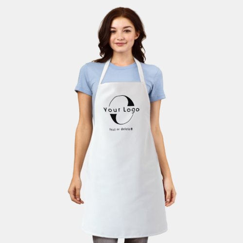 White Business logo  text Company brand Long Apron