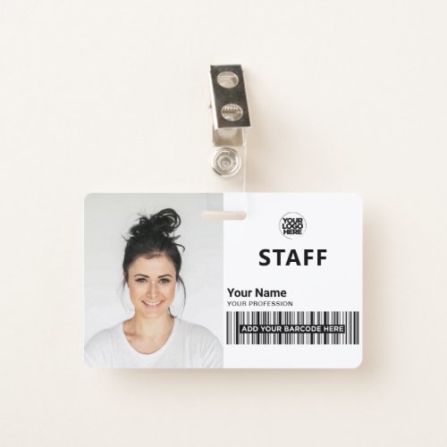 White Business Photo ID Staff ID Badge